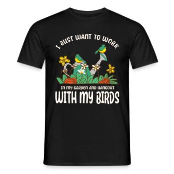 Garden And Birds Birding Bird lover Gifts - Men's T-Shirt - black - Front - AI Model Male 178 light (178cm)
