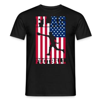 Flag Football Player American Flag - Men's T-Shirt - black - Front - AI Model Male 178 light (178cm)