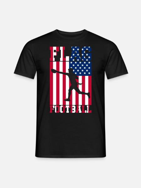Flag Football Player American Flag - Men's T-Shirt - black
