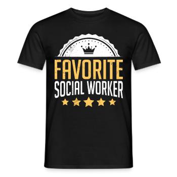 Caregiver You are my favorite social worker - Men's T-Shirt - black - Front - AI Model Male 178 light (178cm)