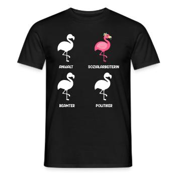 Flamingo lawyer civil servant politician social worker - Men's T-Shirt - black - Front - AI Model Male 178 light (178cm)