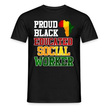 Africa Education I am a proud social worker - Men's T-Shirt - black - Front - AI Model Male 178 light (178cm)