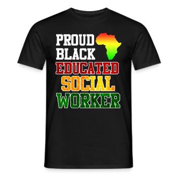 Africa Education I am a proud social worker - Men's T-Shirt - black - Front - AI Model Male 178 light (178cm)