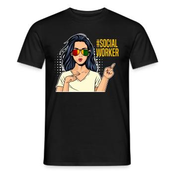 Africa I am a social worker - Men's T-Shirt - black - Front - AI Model Male 178 light (178cm)