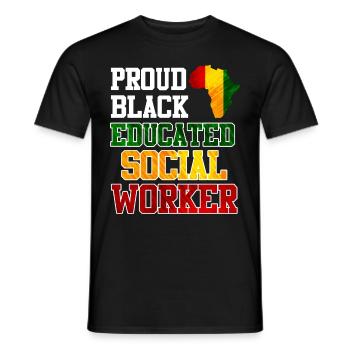 Africa Education I am a proud social worker - Men's T-Shirt - black - Front - AI Model Male 178 light (178cm)