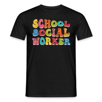 Supervisor at a school Social worker - Men's T-Shirt - black - Front - AI Model Male 178 light (178cm)