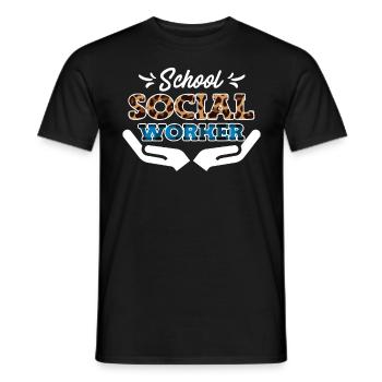 Betreuer an einer Schule Sozialarbeiter - Männer T-Shirt - Schwarz - Vorne - AI Model Male 178 light (178cm)