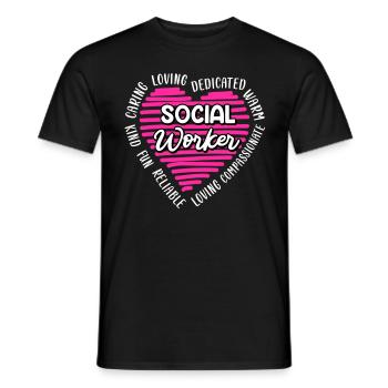 Définition d’un travailleur social aidant naturel - T-shirt homme - noir - Devant - AI Model Male 178 light (178cm)