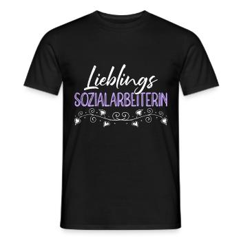 Betreuerin du bist die beste Sozialarbeiterin - Männer T-Shirt - Schwarz - Vorne - AI Model Male 178 light (178cm)