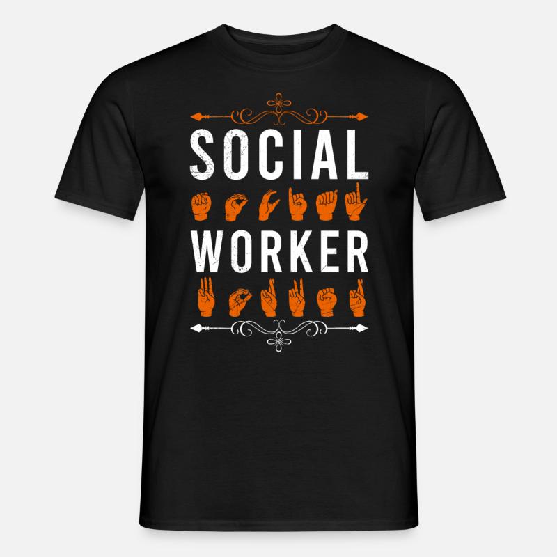 Gebärdensprache Ich bin Sozialarbeiter - Männer T-Shirt - Schwarz