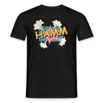 Hamm Germany City Font Pop Art Comic - Men's T-Shirt - black - Front - AI Model Male 178 light (178cm)