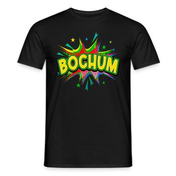 Bochum Germany City Pop Art Comic Art - Men's T-Shirt - black - Front - AI Model Male 178 light (178cm)