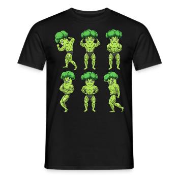 Brokkoli Fitness Fitnessstudio Motivation - Männer T-Shirt - Schwarz - Vorne - AI Model Male 178 light (178cm)