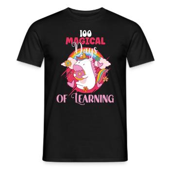 100 Magic Days 100th Day of School Unicorn - Men's T-Shirt - black - Front - AI Model Male 178 light (178cm)