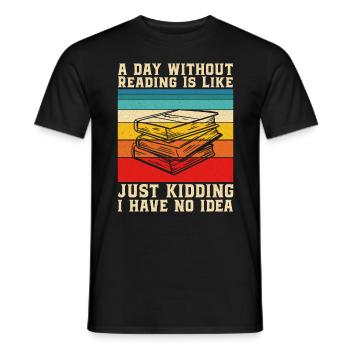 Une journée sans lecture Bibliothécaire Rat de bibliothèque - T-shirt homme - noir - Devant - AI Model Male 178 light (178cm)