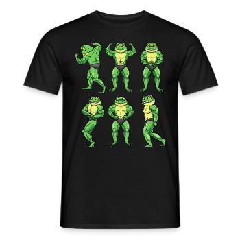 Frosch Fitness Fitnessstudio Motivation - Männer T-Shirt - Schwarz - Vorne - AI Model Male 178 light (178cm)