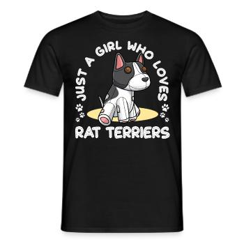 Nur Ein Mädchen, Das Rat Terrier Liebt - Männer T-Shirt - Schwarz - Vorne - AI Model Male 178 light (178cm)