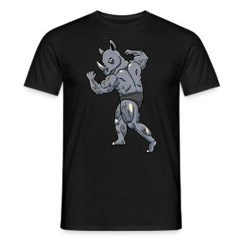 Nashorn Fitness Fitnessstudio Motivation - Männer T-Shirt - Schwarz - Vorne - AI Model Male 178 light (178cm)