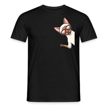 Siamkatze Katze Sonnenbrille - Männer T-Shirt - Schwarz - Vorne - AI Model Male 178 light (178cm)