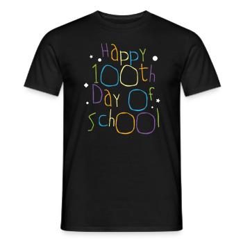 Happy 100th Day of School Students Teacher School - Men's T-Shirt - black - Front - AI Model Male 178 light (178cm)