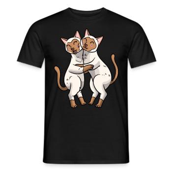 Siamkatze Katze Liebhaber - Männer T-Shirt - Schwarz - Vorne - AI Model Male 178 light (178cm)