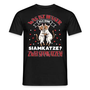 Siamkatze Katze Liebhaber - Männer T-Shirt - Schwarz - Vorne - AI Model Male 178 light (178cm)