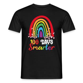 Rainbow 100 Days Smarter 100th Day Back To School - Men's T-Shirt - black - Front - AI Model Male 178 light (178cm)