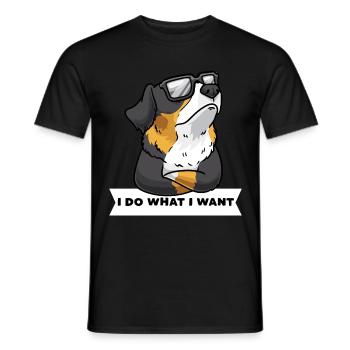 Bouvier Bernois, chien de montagne bernois têtu - T-shirt homme - noir - Devant - AI Model Male 178 light (178cm)