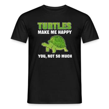 Les tortues me rendent heureux pas tellement tortue de mer - T-shirt homme - noir - Devant - AI Model Male 178 light (178cm)