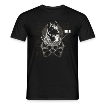Amoureux des chiens Berger allemand Drôle Egypte ancienne Anub - T-shirt homme - noir - Devant - AI Model Male 178 light (178cm)