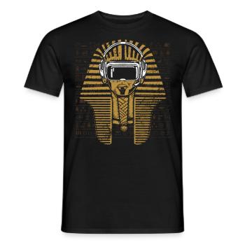 Videospiele modernisiert Altes Ägypten Lustiger Pharao - Männer T-Shirt - Schwarz - Vorne - AI Model Male 178 light (178cm)