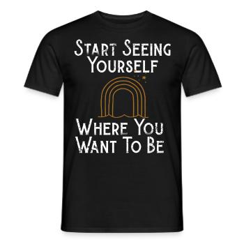 Mindset Destiny Beginnen Sie, Ihre zukünftigen Inspirationen zu sehen - Männer T-Shirt - Schwarz - Vorne - AI Model Male 178 light (178cm)
