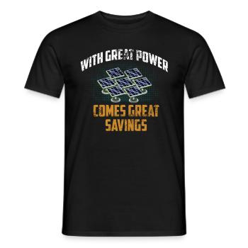 Solarenergie Sonnenkollektoren Große Einsparungen Lustig Sola - Männer T-Shirt - Schwarz - Vorne - AI Model Male 178 light (178cm)