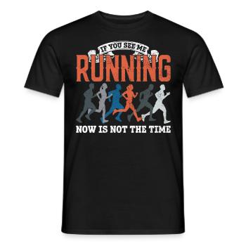 Running Runner Half Marathon - Men's T-Shirt - black - Front - AI Model Male 178 light (178cm)