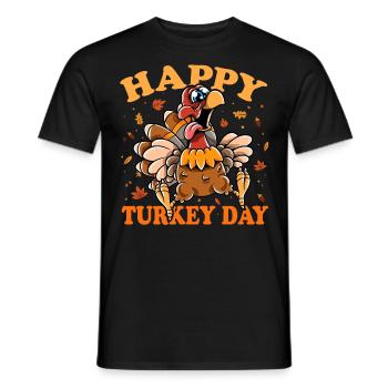 Thanksgiving Funny Turkey Happy Turkey Day - Men's T-Shirt - black - Front - AI Model Male 178 light (178cm)