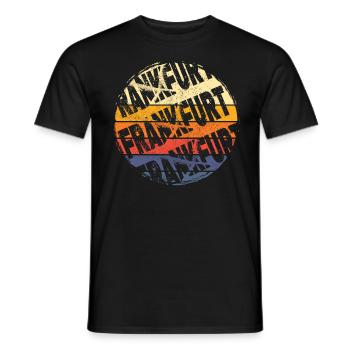 Frankfurt Germany City Vintage Retro Skyline - Men's T-Shirt - black - Front - AI Model Male 178 light (178cm)