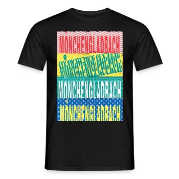 Mönchengladbach Germany City Font Skyline - Men's T-Shirt - black - Front - AI Model Male 178 light (178cm)
