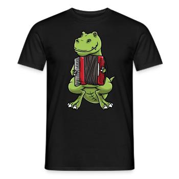 Instrument d’accordéon T-Rex Dinosaur - T-shirt homme - noir - Devant - AI Model Male 178 light (178cm)