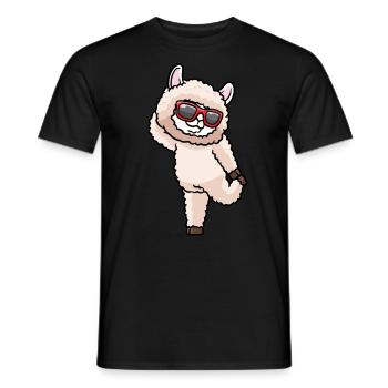 Alpaka Tanzen Mit Sonnenbrille Tanz Tänzerin - Männer T-Shirt - Schwarz - Vorne - AI Model Male 178 light (178cm)