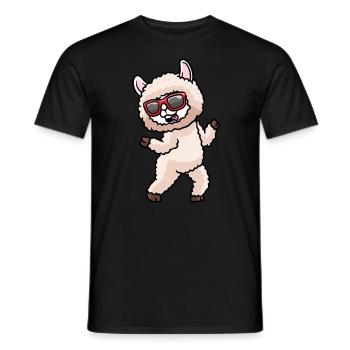 Alpaka Tanzen Mit Sonnenbrille Tanz Tänzerin - Männer T-Shirt - Schwarz - Vorne - AI Model Male 178 light (178cm)