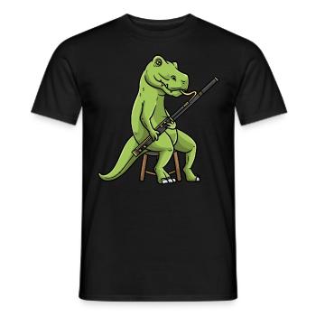 Fagott Fagottist Dinosaurier - Männer T-Shirt - Schwarz - Vorne - AI Model Male 178 light (178cm)