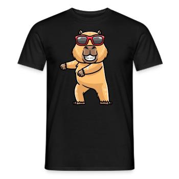 Capybara dansant avec des lunettes de soleil capybara - T-shirt homme - noir - Devant - AI Model Male 178 light (178cm)