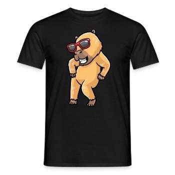 Capybara dansant avec des lunettes de soleil capybara - T-shirt homme - noir - Devant - AI Model Male 178 light (178cm)