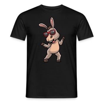 Esel Tanzt Mit Sonnenbrille Tanztänzerin - Männer T-Shirt - Schwarz - Vorne - AI Model Male 178 light (178cm)
