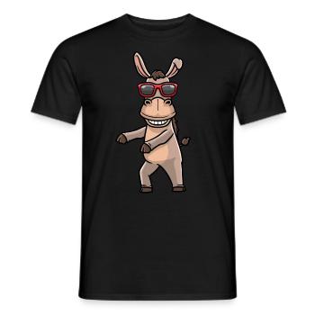 Esel Tanzt Mit Sonnenbrille Tanztänzerin - Männer T-Shirt - Schwarz - Vorne - AI Model Male 178 light (178cm)