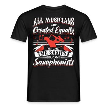 Saxophon Saxophonspieler Saxophonist Lustig - Männer T-Shirt - Schwarz - Vorne - AI Model Male 178 light (178cm)