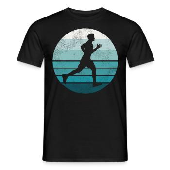 Coureur de course Semi-Marathon Rétro - T-shirt homme - noir - Devant - AI Model Male 178 light (178cm)
