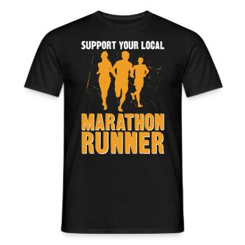 Running Runner Half Marathon - Männer T-Shirt - Schwarz - Vorne - AI Model Male 178 light (178cm)