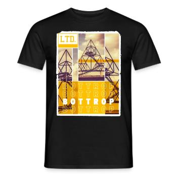 Bottrop Germany City Skyline Home Love - Men's T-Shirt - black - Front - AI Model Male 178 light (178cm)