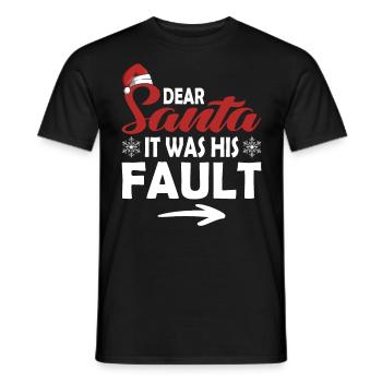 Dear Santa Claus, it was his fault - Men's T-Shirt - black - Front - AI Model Male 178 light (178cm)